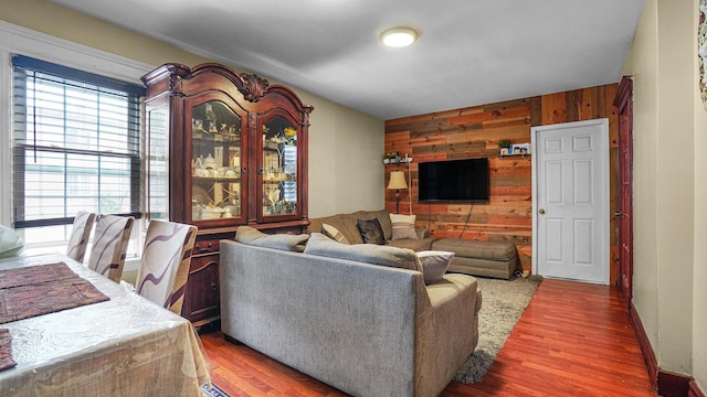 164-02 107th Ave, Jamaica, NY 11433 - living area featuring wood walls and wood finished floors