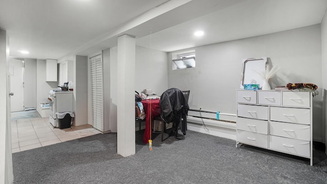 164-02 107th Ave, Jamaica, NY 11433 - office featuring light colored carpet, recessed lighting, and light tile patterned floors