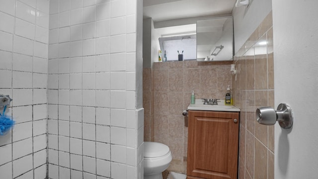 164-02 107th Ave, Jamaica, NY 11433 - bathroom featuring tile walls and vanity