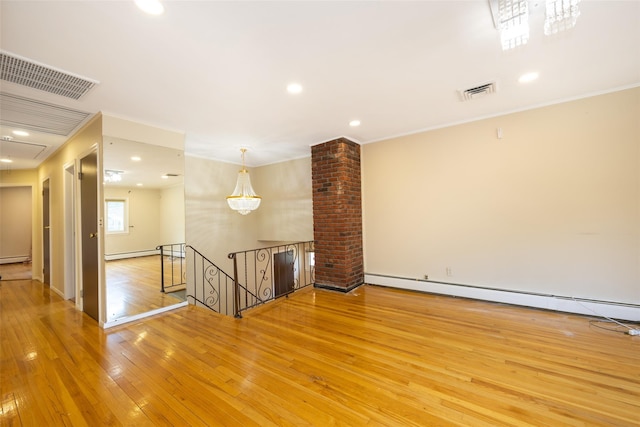 15 Linden St, Great Neck, NY 11021 - unfurnished room with baseboard heating, light wood-type flooring, and recessed lighting