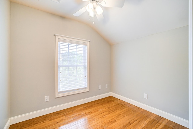 14 Flower Hill Rd, Poughkeepsie, NY 12603 - empty room featuring vaulted ceiling, light wood-type flooring, and a ceiling fan