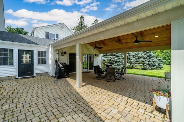 14 Flower Hill Rd, Poughkeepsie, NY 12603 - view of patio / terrace with a ceiling fan and outdoor dining space