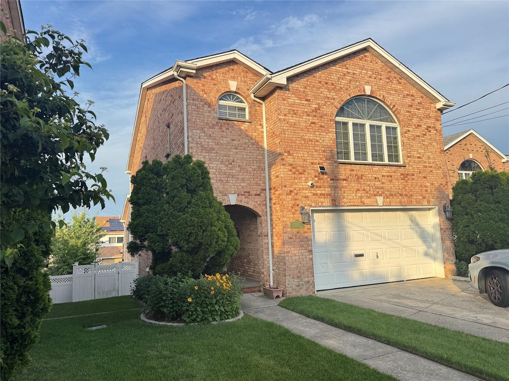 3-27 Cresthaven Ln, Whitestone, NY 11357 - traditional-style house with brick siding, driveway, and an attached garage