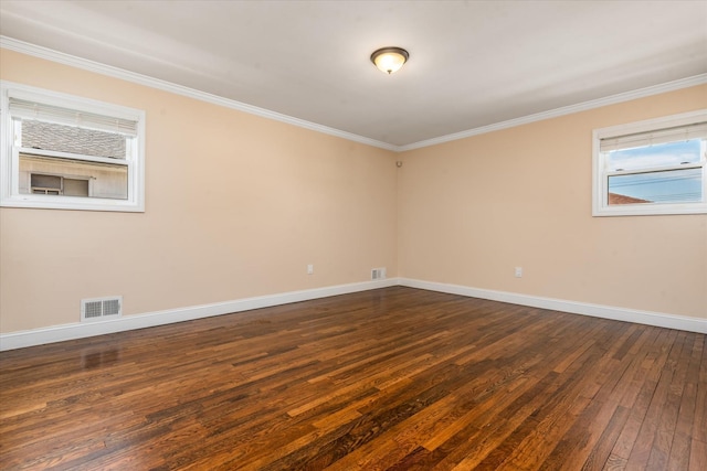 160-46 84th St, Howard Beach, NY 11414 - spare room featuring dark wood-type flooring and crown molding