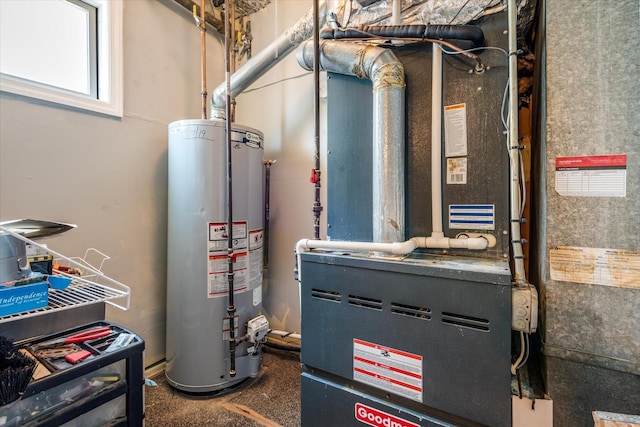 160-46 84th St, Howard Beach, NY 11414 - utility room with gas water heater and heating unit