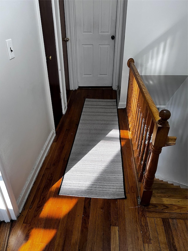 4153 Bruner Ave, Bronx, NY 10466 - hallway with wood-type flooring and an upstairs landing
