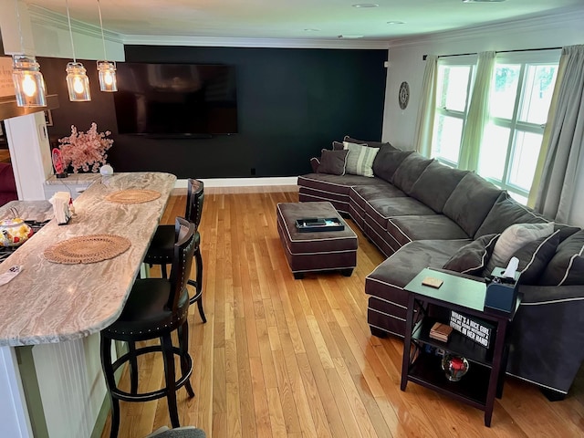 27 W Ave, Putnam Valley, NY 10579 - living area featuring ornamental molding and light wood-style flooring