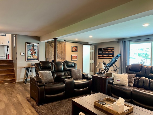 27 W Ave, Putnam Valley, NY 10579 - home theater featuring wood finished floors and recessed lighting