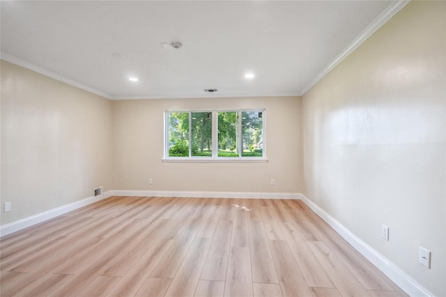 365 Seabreeze Ct, Moriches, NY 11955 - spare room with ornamental molding, light wood finished floors, and recessed lighting