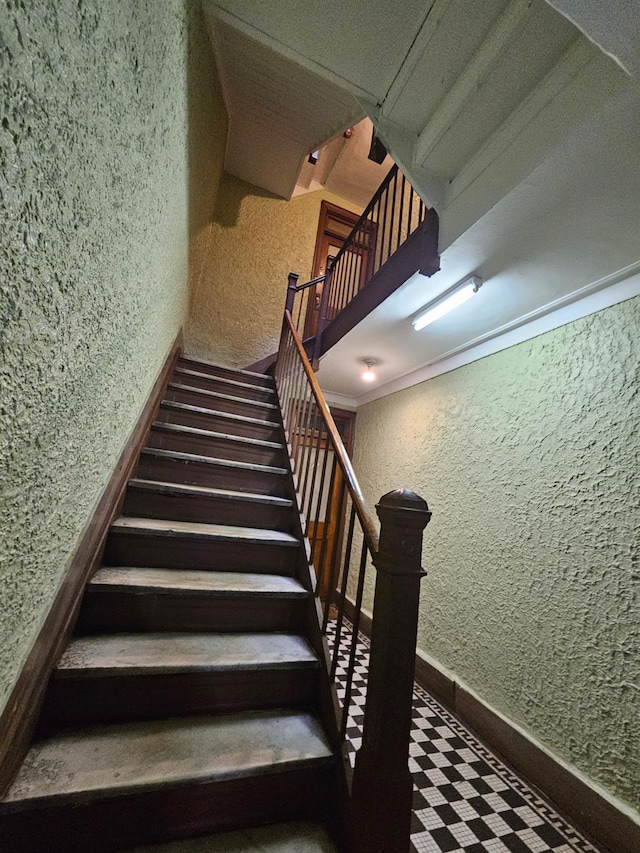 4439 Carpenter Ave, Bronx, NY 10470 - stairs with a textured wall