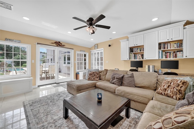 28 Lapin Ln, Blauvelt, NY 10913 - living area with ceiling fan, recessed lighting, and an office area