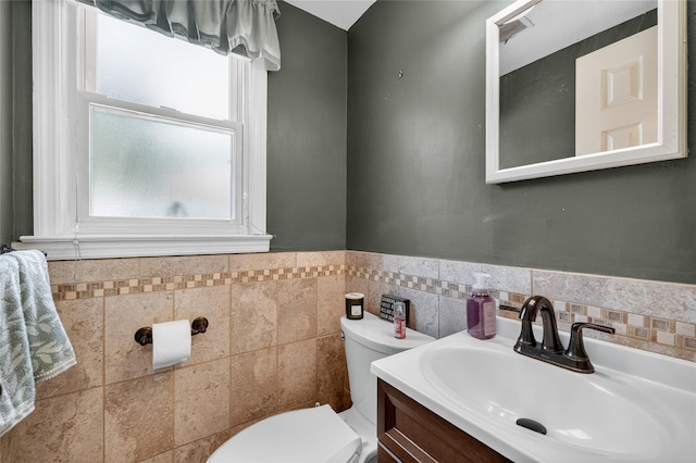 28 Lapin Ln, Blauvelt, NY 10913 - half bath with vanity, tile walls, and wainscoting