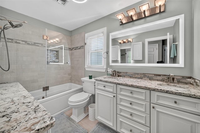 28 Lapin Ln, Blauvelt, NY 10913 - full bath with double vanity, bath / shower combo with glass door, and tile patterned flooring