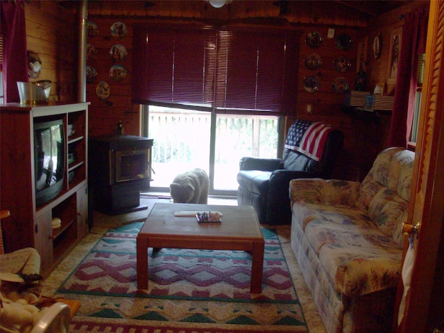 1460 Old Rte 17, Roscoe, NY 12776 - living area with wooden walls