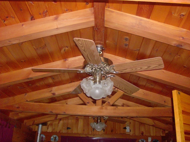 1460 Old Rte 17, Roscoe, NY 12776 - detailed view of a ceiling fan and a wood ceiling with exposed beams