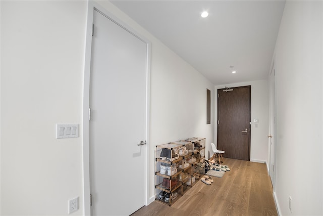 133-36 37th Ave Unit 10, Flushing, NY 11354 - hallway with wood finished floors and recessed lighting