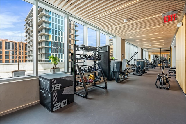 133-36 37th Ave Unit 10, Flushing, NY 11354 - workout area featuring healthy amount of natural light and expansive windows