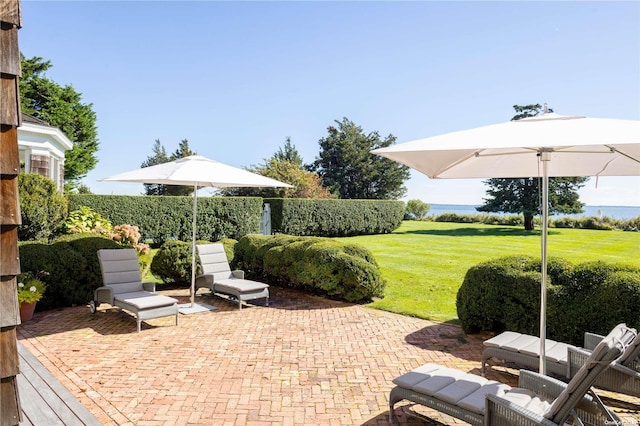 12120 New Suffolk Ave, Cutchogue, NY 11935 - view of patio with a water view