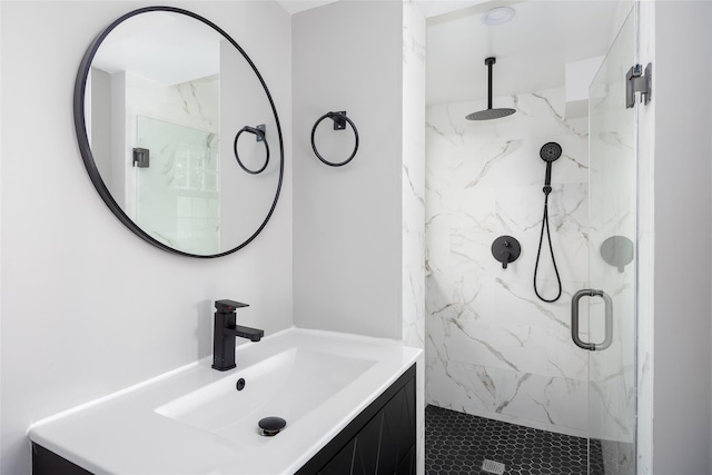 38 Bradford Ln, Bethpage, NY 11714 - full bathroom featuring a marble finish shower and vanity