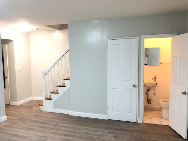 148-03 Horace Harding Expy, Flushing, NY 11367 - stairs with wood finished floors and baseboards