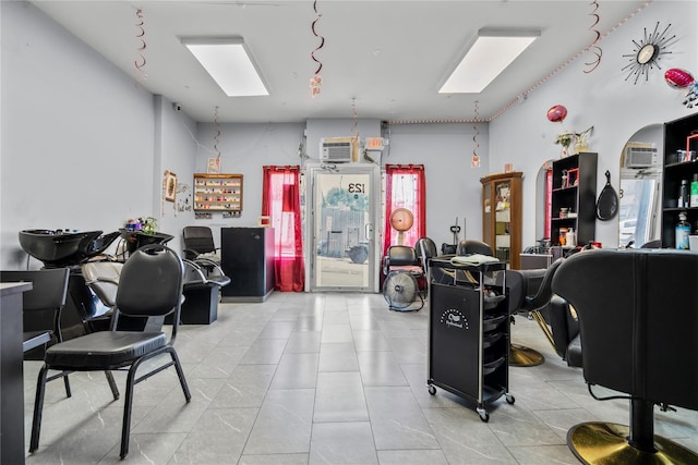 123 Elm St, Yonkers, NY 10701 - misc room with tile patterned floors and a wall mounted AC