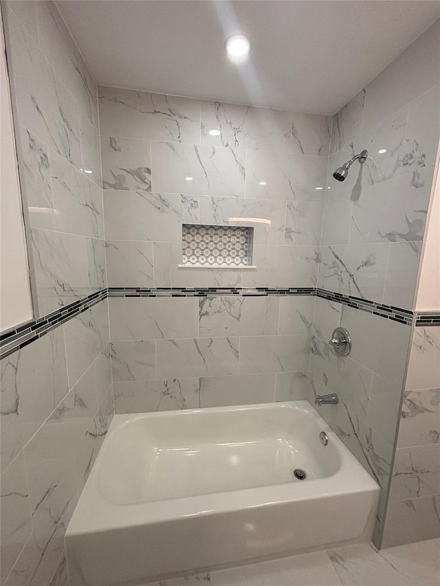 868 Oliver Ave, Westbury, NY 11590 - full bath with shower / bathtub combination and marble finish floors
