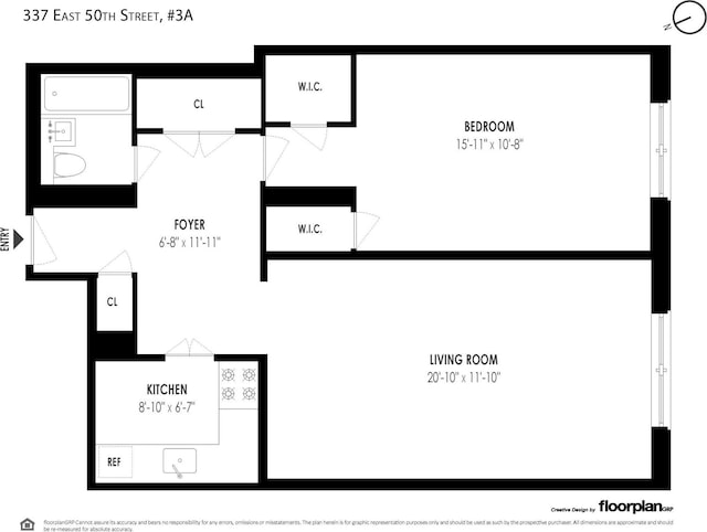 337 E 50th St Unit 3-A, New York Manhattan, NY 10022 - view of property floor plan