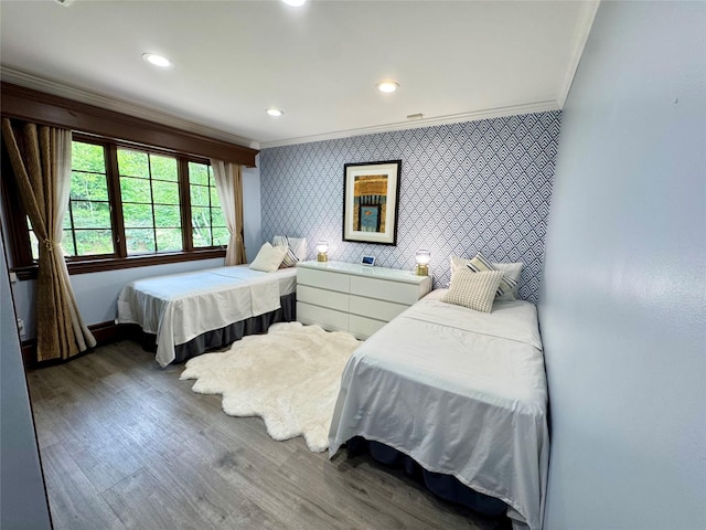 10 Hazelwood Ct, Jericho, NY 11753 - bedroom with crown molding, wood finished floors, and recessed lighting