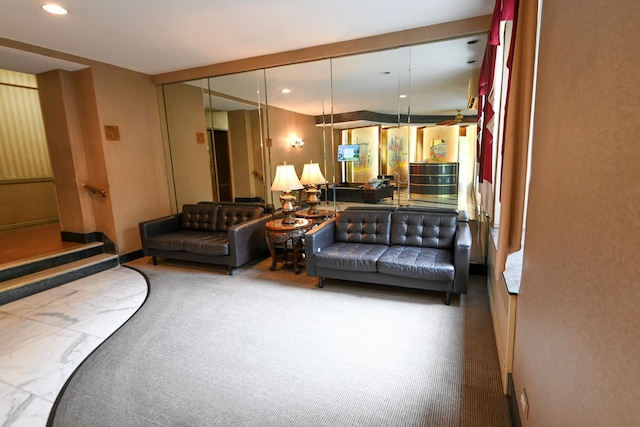 84-01 Main St Unit 410, Briarwood, NY 11435 - living room featuring recessed lighting