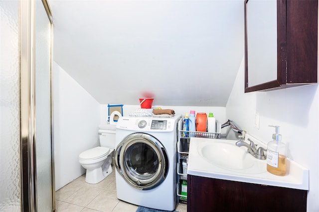 59 Acre Ln, Hicksville, NY 11801 - washroom featuring washer / clothes dryer and light tile patterned flooring