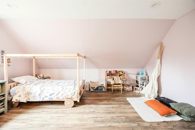 59 Acre Ln, Hicksville, NY 11801 - bedroom featuring lofted ceiling, wood finished floors, and recessed lighting