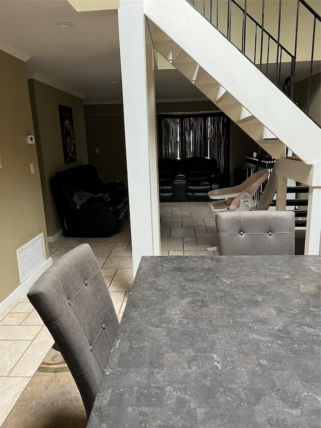 11 Amesworth Ct, Middle Island, NY 11953 - stairway with crown molding and recessed lighting