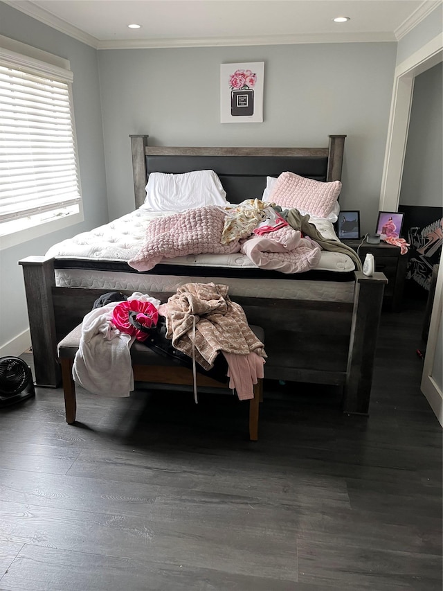 11 Amesworth Ct, Middle Island, NY 11953 - bedroom with wood finished floors, ornamental molding, and recessed lighting