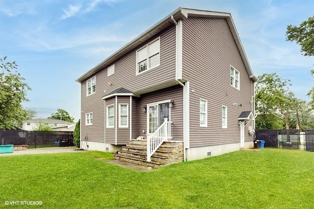 60 E Minerva Rd, Lindenhurst, NY 11757 - rear view of house featuring entry steps and crawl space