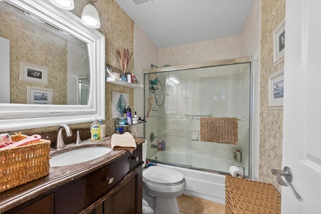 216UNITM Springmeadow Dr, Holbrook, NY 11741 - bathroom with vanity, tile patterned flooring, and combined bath / shower with glass door