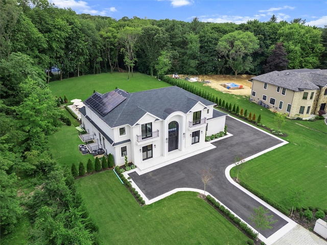 2 Maple Way, Woodbury, NY 11797 - view from above of property with a heavily wooded area