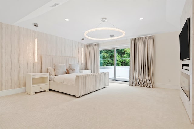 2 Maple Way, Woodbury, NY 11797 - bedroom with access to exterior, carpet floors, and recessed lighting