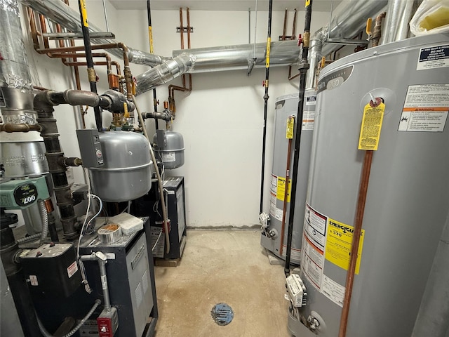 1604 Robertson Pl, Bronx, NY 10465 - utility room featuring gas water heater and a heating unit