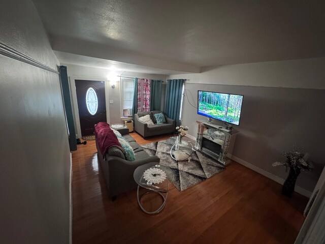 1492 E 45th St, Brooklyn, NY 11234 - living room featuring wood finished floors and a fireplace