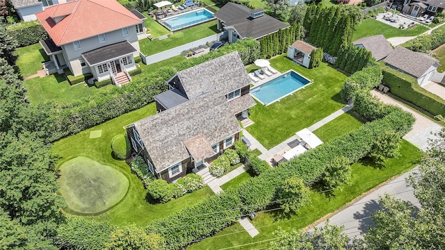 63 Armande St, Southampton, NY 11968 - drone / aerial view of a pool