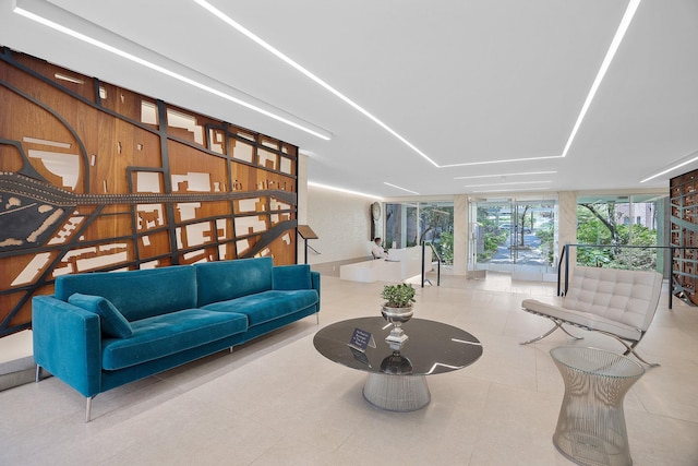 800 Grand Concourse Unit 2Js, Bronx, NY 10451 - living room with floor to ceiling windows and tile patterned floors