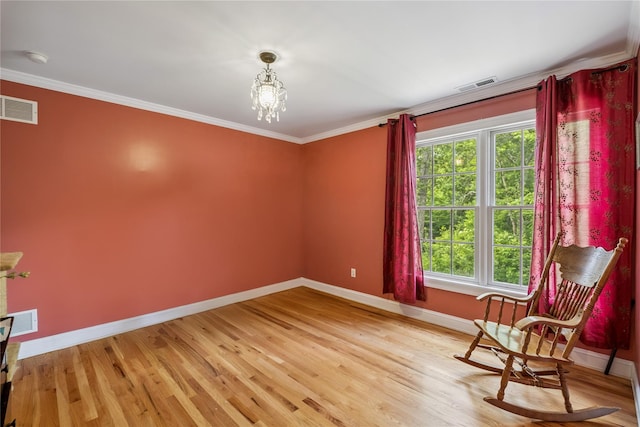 150 Hortontown Rd, Carmel, NY 10512 - unfurnished room featuring crown molding, light wood-type flooring, and a chandelier