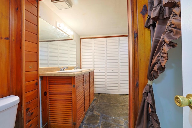 58 Wawayanda Ave, Middletown, NY 10940 - half bath with stone finish floors and vanity