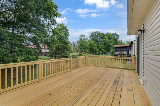 30 Wilson St, Middletown, NY 10940 - wooden deck with view of wooded area