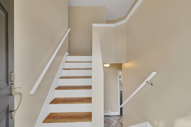 30 Wilson St, Middletown, NY 10940 - stairway featuring baseboard heating
