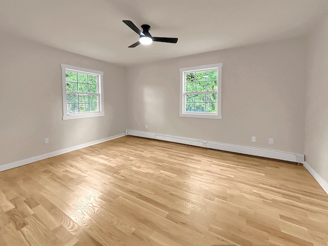 30 Wilson St, Middletown, NY 10940 - unfurnished room with baseboard heating, light wood finished floors, and ceiling fan