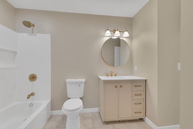 30 Wilson St, Middletown, NY 10940 - bathroom with vanity, shower / washtub combination, and marble look tiles