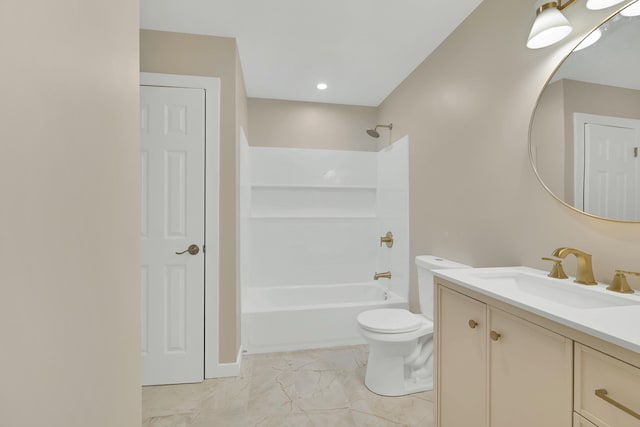 30 Wilson St, Middletown, NY 10940 - bathroom featuring vanity, tub / shower combination, and marble look tile flooring
