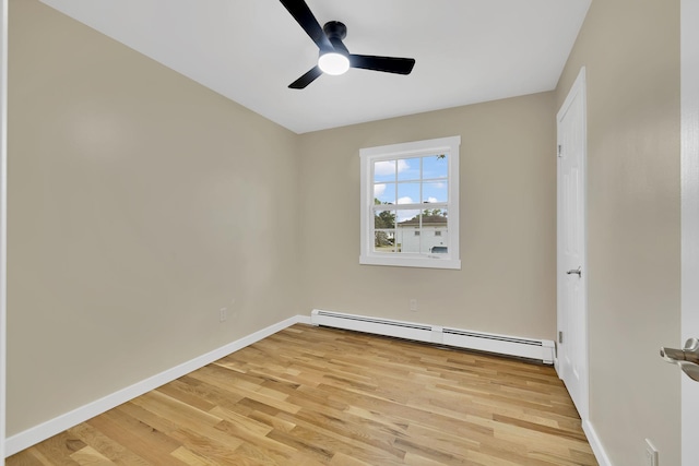 30 Wilson St, Middletown, NY 10940 - spare room featuring light wood finished floors, a baseboard radiator, and ceiling fan