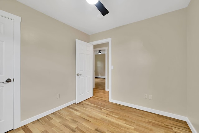 30 Wilson St, Middletown, NY 10940 - unfurnished bedroom with light wood-type flooring and ceiling fan